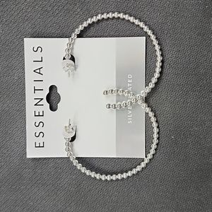 Silver plated large hoop earrings